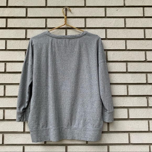 Eileen Fisher Organic Cotton Gray Crewneck Long Sleeve Hi-Low Sweatshirt XXS - Picture 12 of 12